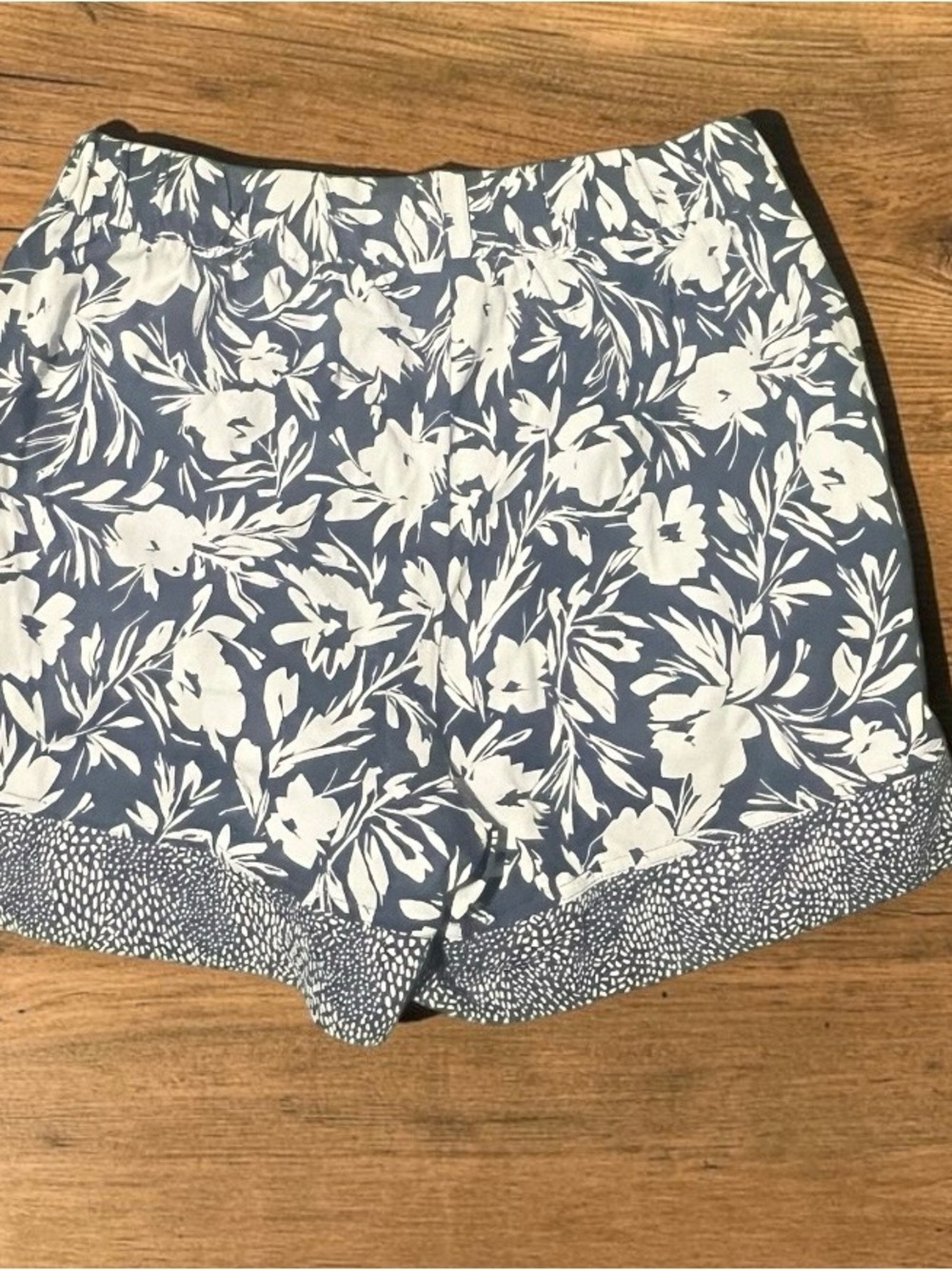Pact Navy and White Floral Bermuda Shorts